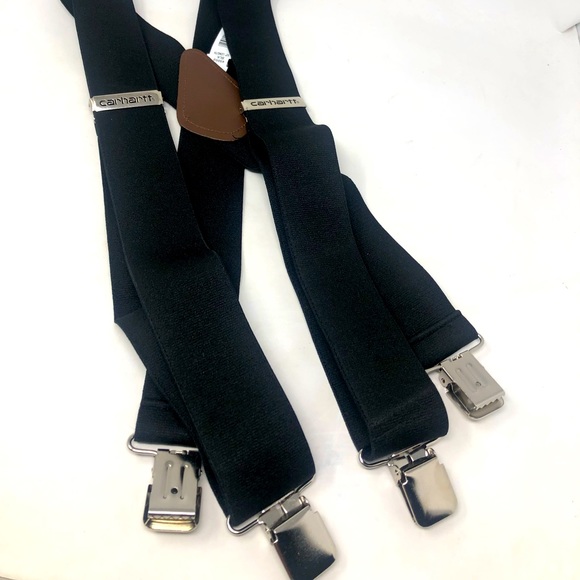 Black Carhartt Suspenders with Silver Hardware - Picture 1 of 6